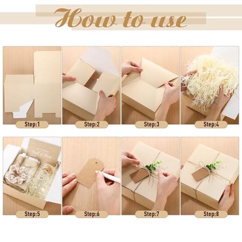 54 Pcs Bridesmaid Proposal Gifts, Maid of Honor Bride Gift Include Wedding Gift Box Makeup Bag Invited Card Glass Cup Lip Balm Scrunchie Bracelet for Bridal Shower Party(Beige)