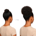 Natural Black Ponytail Extension 6inch Human Hair Afro Puff for Girls - Medium Variation 1PCS
