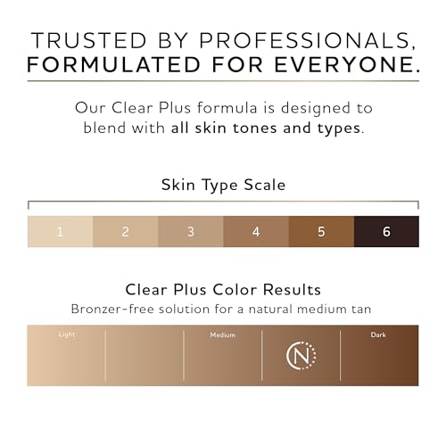 Professional Spray Tan Solution Clear Plus 1L Fast Drying for Natural Glow