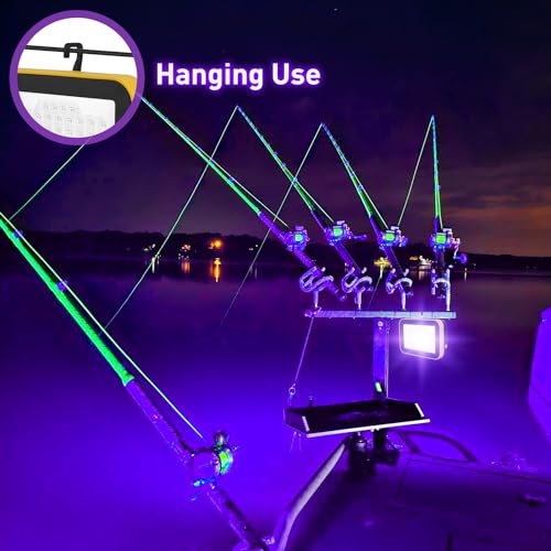 CREPOW 4 Pack Rechargeable LED Black Lights UV Floodlights for Parties, Halloween, Night Fishing, and Decorations