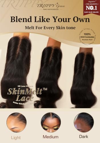 Natural Color 2x6 HD Lace Closure Body Wave 22 Inch - Ultra-Thin Swiss Lace