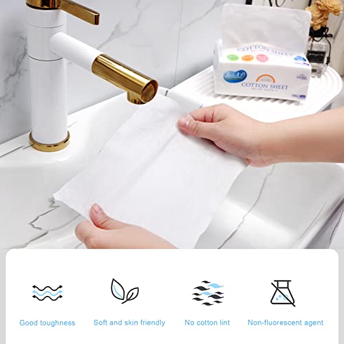 Disposable Cotton Facial Towels 660 Count - Soft, Natural, Biodegradable for Sensitive Skin & Wet or Dry Use