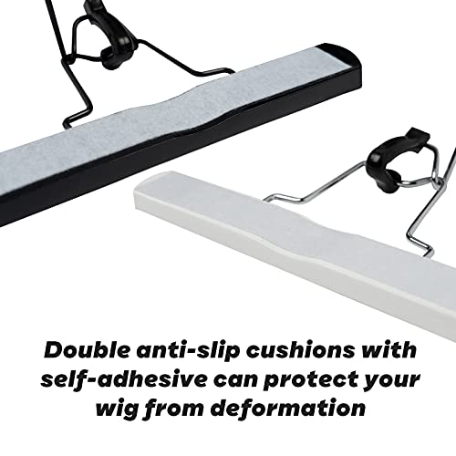 Wooden Hanger 24'' Dust Cover Hair Extensions Holder & Storage Bag - 2 PCS, Black & White