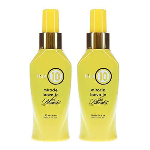 Blonde Leave-In Hair Conditioner 4 oz Pack of 2 - Neutralizes Brassiness & Adds Shine