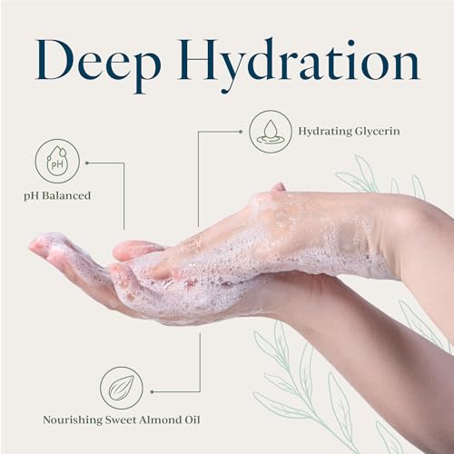 Provence Sante Natural Liquid Soap - Moisturizing Almond Oil Hand Soap with Ripe Apricot Scent - Elegant Pump Dispenser for Kitchen & Bath (16.9 oz)