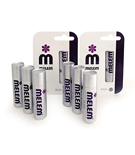 Lip Balm Sticks with Lanolin - Moisturizing, Chapped Lips Relief, 6 Pack, 0.16 oz Each