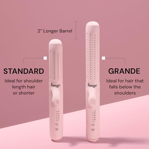 L'ANGE HAIR Le Duo Standard 360¡Æ Airflow 2 in 1 Straightener and Curler | 1 Inch Curling Wand & Titanium Flat Iron with 5.3" Plates | Hair Straightener & Curler for Short to Medium Hair (Blush)