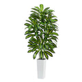 FSHOHI 7FT Artificial Dracaena Tree in White Planter - Indoor Faux Plant