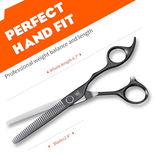 Sirabe Black Professional Thinning Shears 440C Hair Cutting Texturizing Scissors with Case