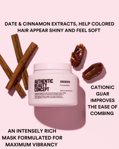 Authentic Beauty Concept Glow Mask 6.7 Fl Oz - Color Treated Hair, Vegan & Silicone-Free