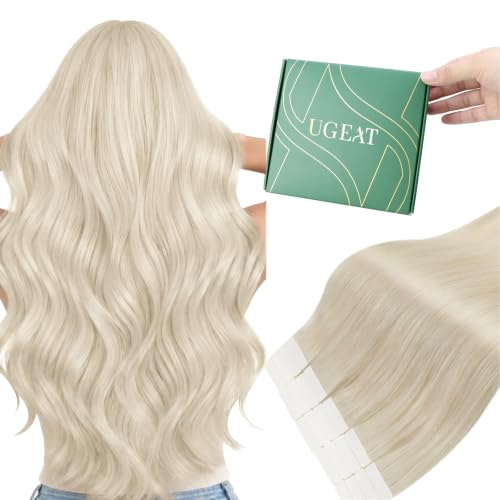 Ugeat Blonde Tape-In Hair Extensions 12 Inch Human Hair - Variation 60A - 20PCS, 30G