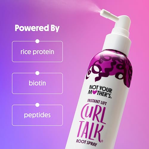 Not Your Mother's Curl Talk Instant Lift Root Hair Spray and Strengthening Volume Foam (2-Pack) - Powered by Biotin, Peptides, and Rice Protein - For Curly Hair Types