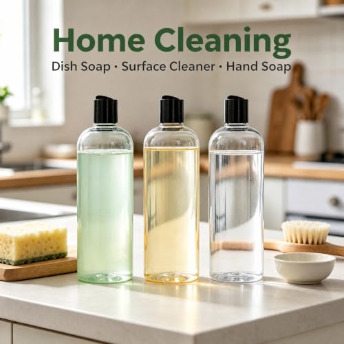 20-Pack 16oz Clear Refillable Travel Bottles with Flip Top Caps - BPA Free