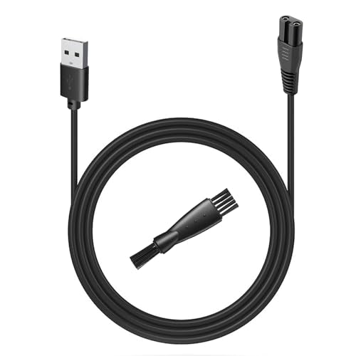 uijino USB Charging Cable Compatible with Ufree Beard Trimmer, 5V Charger for Ufree Electric Hair Trimmer U-1176 Hair Cutting Kits Body Shaver Hair Clippers Razor, 1 Cleaning Brush, 3.3ft Power Cord