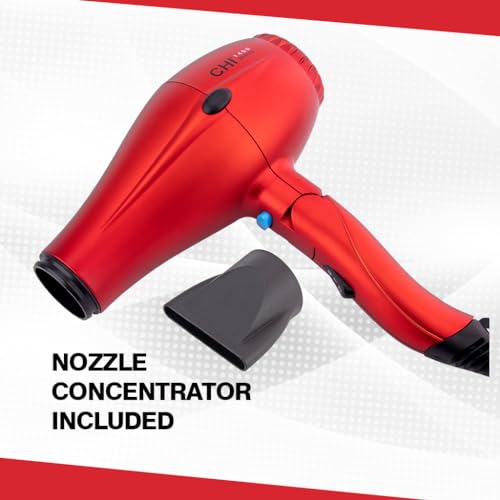 Foldable Compact Hair Dryer 1400W with Concentrator - 1 Pack Red