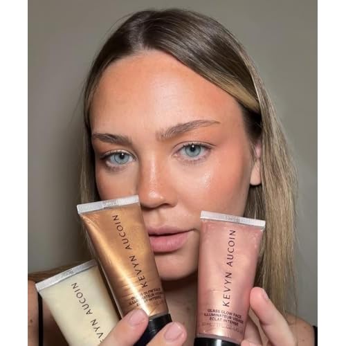Kevyn Aucoin Glass Glow Face: Multi-purpose universal dewy highlighter for face and body. Creates glowing youthful-looking hydrated skin with a glassy complexion. Makeup artist go to.