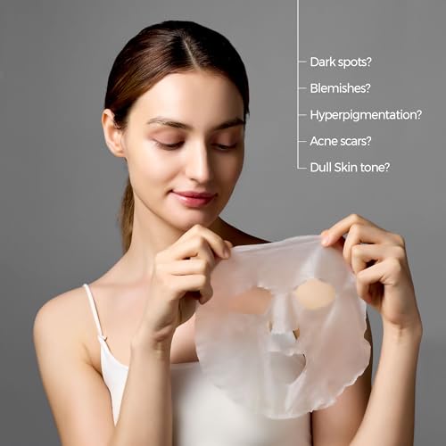 Pure Brightening Facial Sheet Mask Infused with Probiotics, Rice Water and Niacinamide (Pack of 10)