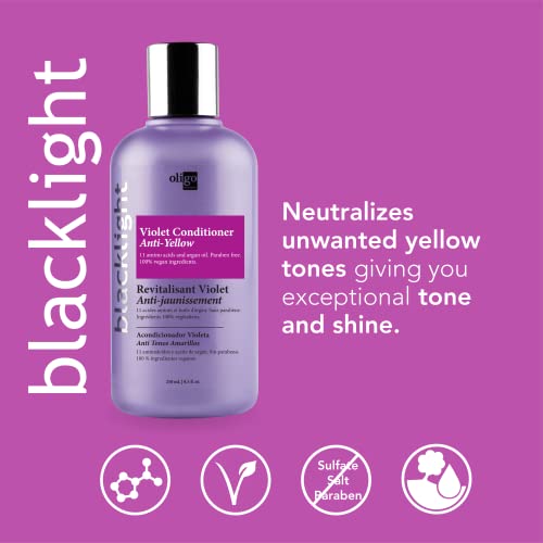 Oligo Professionnel Blacklight Violet Conditioner 8.5 Fl Oz - Neutralizes Yellow Tones for Blonde Hair