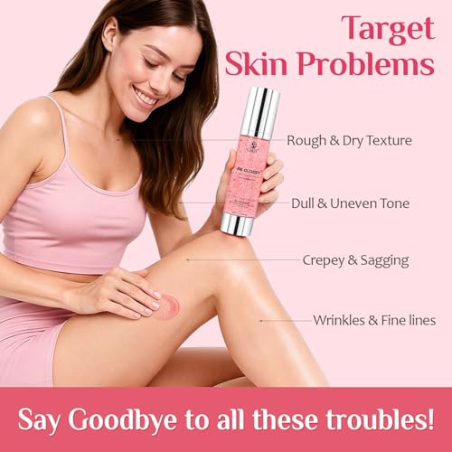 Be Glossy Pink Peptide Body Serum with Oil Beads, Lightweight Smoothing Body Serum for Dry & Dull Skin | Glassy Glow Finish with LIFTONIN¢ç, Hyaluronic Acid & Botanicals, 3.38 fl. oz.