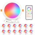 MELPO 6 Inch Smart Recessed Ceiling Light 1500LM RGBWW WiFi Alexa Siri 12 Pack