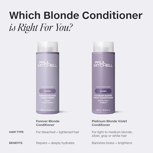 Violet Conditioner for Blonde Hair - 10.14 Fl Oz - Banish Brass & Brighten Light to Medium Blonde, Silver, Gray & White Hair - Paul Mitchell