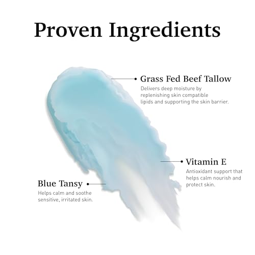 Moisturizing Solid Balm for Face & Body - Grass-Fed Tallow & Blue Tansy - 2.5 oz