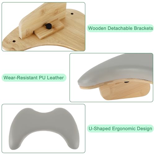 VOCOSTE U-Shaped Nail Arm Rest Gray Detachable Brackets Manicure Support
