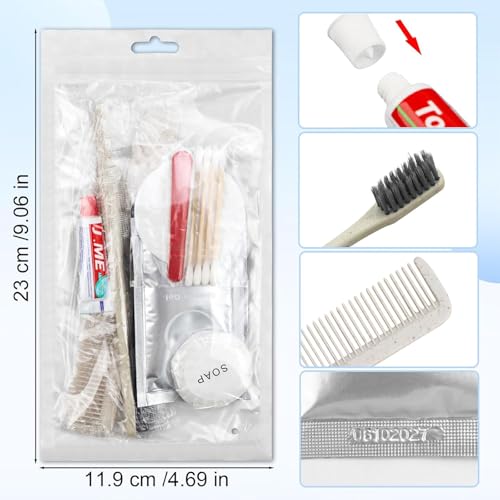 Travel Size Toiletries Kit 7 Inch Bulk Personal Hygiene Sets for Homeless 20 Pack