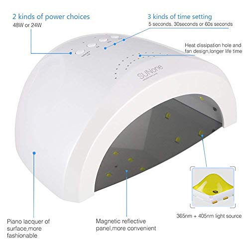 Vishine Gel Nail Polish Starter Kit with 48W SUNOne UV LED Nail Lamp Speed Dryer Manicure Tools 6 Pretty Colors Gel Polish Base and Top Coat #01