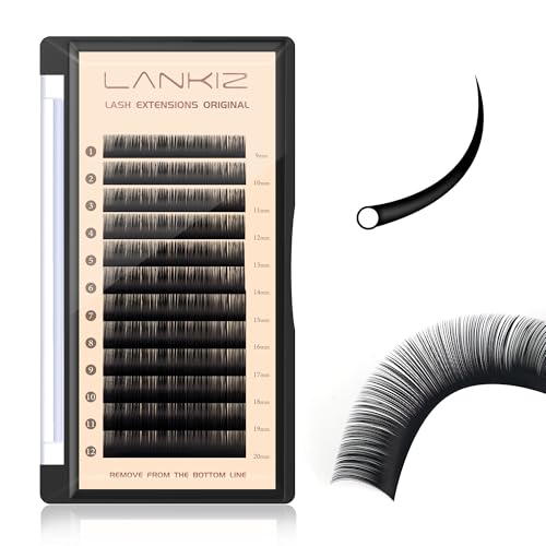 Classic Volume Lash Extension, 0.03 D Curl 9-20mm Mixed Eyelash Extension Lash Trays, Super Matt Black Individual Lash Extensions for Professional Salon Use