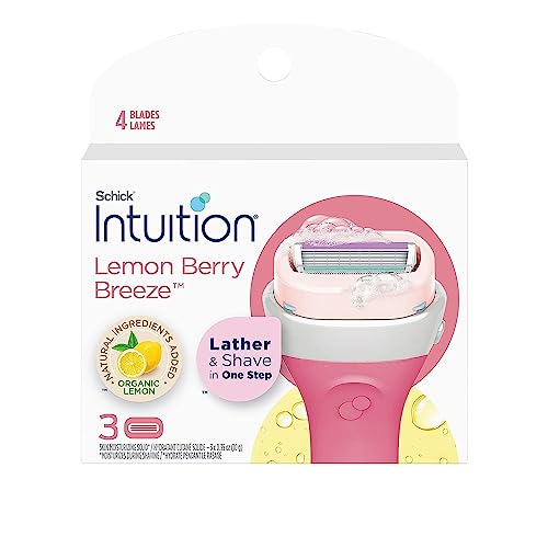 Schick Intuition Lemon Renewing Moisture Women Razor Refill Cartridges, New Version 2022 (Lemon6Count(2Pack))