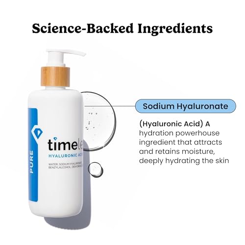 Timeless Skin Care Hyaluronic Acid 100% Pure Serum - Hydrating Face Serum for Personal Care - Fragrance-Free - Hyaluronic Acid - for Skin Care - 8 oz