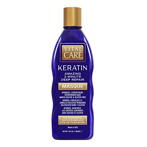 Vital Care Keratin Hair Repair Mask - Hydrating Deep Conditioning Treatment for Damaged Hair