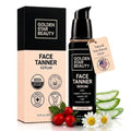 Self Tan Serum for Face - Light to Medium Sunless Tanner with Hyaluronic Acid & Organic Oils, Natural Glow, 2 Fl Oz - Variation of Light Medium Tan