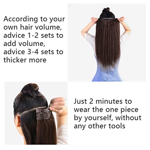 Dark Brown 14-Inch Clip-In Human Hair Extensions - Full Head, 70g, Easy to Attach