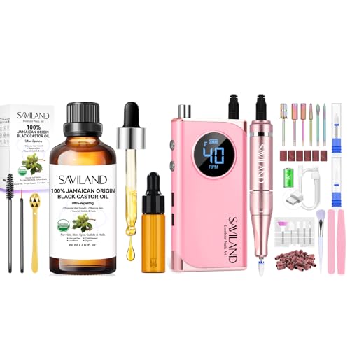 SAVILAND Electric Nail Drill Professional: 40000RPM Nail Filer Electric Manicure Pedicure13 Nail Drill Bits for Acrylic Nails False Nails Gel Nails Dip Nail