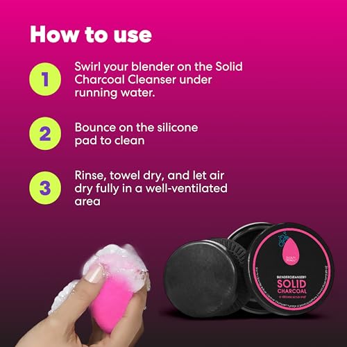 Makeup Sponge & Brush Cleaning Set - Pink Beautyblender + Charcoal Solid Cleanser (OP Variation)