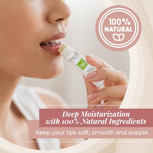 100% Natural Lip Balm Set - Hydrating and Moisturizing Beeswax Natural 4 Flavor Assortment - Lip Moisturizer for Dry Lips - Cocoa Butter - Petroleum Free Pack of 24