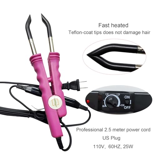 Pink Fusion Hair Extension Iron for Pre-Bonded Hair Extensions - Ushtiger
