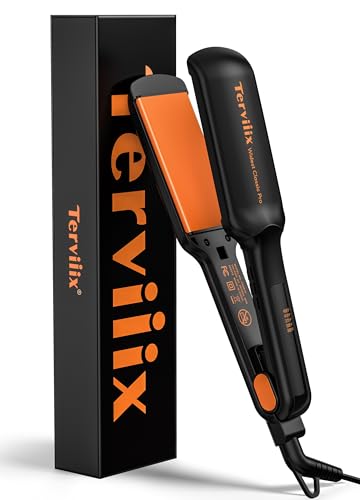 Terviiix 2-Inch Flat Iron Hair Straightener - Orange, Faster Styling for Thick & Coarse Hair