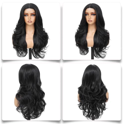 Black Layered Wavy Synthetic Wig for Women - Amarlis, Party & Daily Use