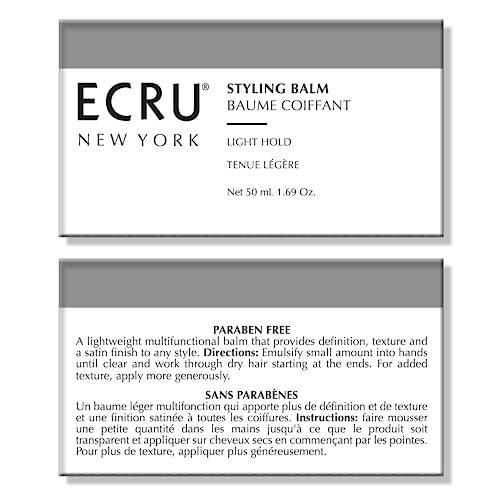 Ecru New York Styling Balm 1.69 oz Flexible Hold Hair Wax - Lightweight & Pliable