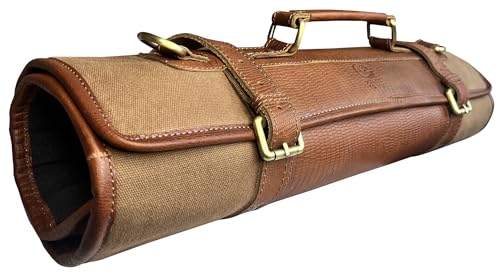 Rustic Town Genuine Leather Chef Knife Roll - Brown Rust