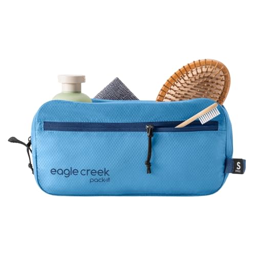 Eagle Creek Pack-It Isolate Quick Trip - Compact Travel Toiletry Bag for Optimizing Luggage Space - Lightweight - Water-Resistant - Easy-Grab Zipper - Sustainable Materials - Small -Blue Dawn