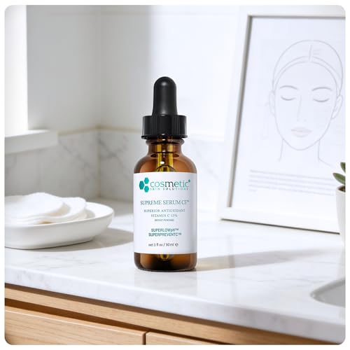 Cosmetic Skin Solutions Supreme Serum CE 1 Fl Oz Vitamin C & E Face Serum, Hydrating & Anti-Aging