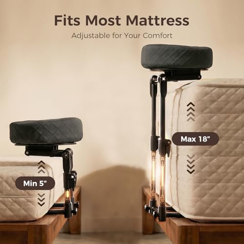 Adjustable Bed Massage Headrest with Armrest & Face Cradle - Black