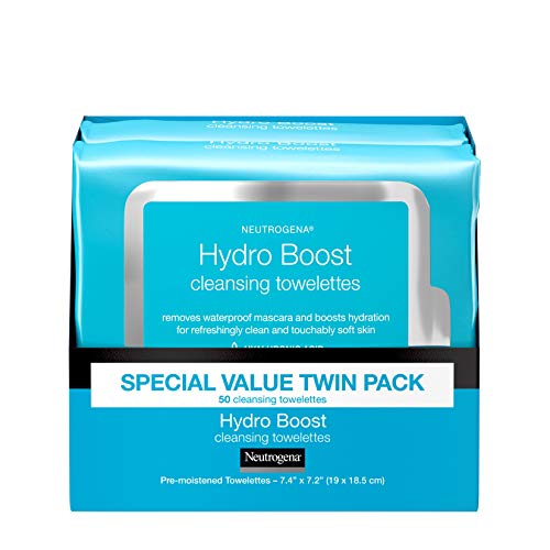 Neutrogena Hydro Boost Facial Cleansing & Makeup Remover Wipes Twin Pack 50 Count