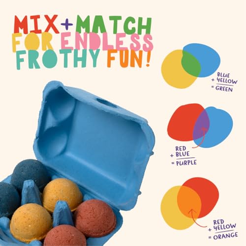 Kids Color Mixing Bath Bombs - Plant-Based, Non-Toxic, Vitamin-Rich Safe Bath Toys