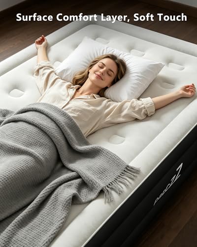 Black Twin Air Mattress with Built-in Pump, 18-Inch Height, Supports Up to 500 lbs