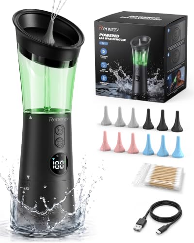 Renergy Ear Wax Removal System with Water Temp Sensor & Black Nozzles